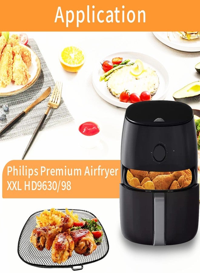 GWY قطع غيار مقلاة هوائية من GWY لطراز Philips HD9630 سعة 3 أرطال/4 كوارت، مقاس XXL، مصنوعة من الفولاذ المقاوم للصدأ SUS 304، مقاس 9 بوصات × 8.6 بوصات، تتضمن سلة بديلة لطرازات Philips HD9650 وHD9765 وHD9860 الهوائية. - Image 3